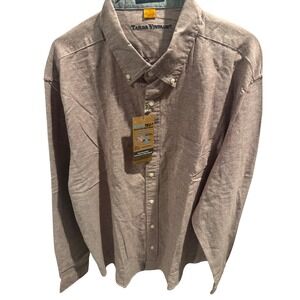 Tailor Vintage Mens XL Airotec Performance Button Down Shirt Mauve Long Sleeve